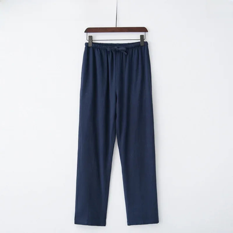 Pantalón ancho de lino con cintura elástica y cordón para mujer - Nerea
