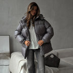 Abrigo para mujer acolchado con capucha ajustable - Elissea