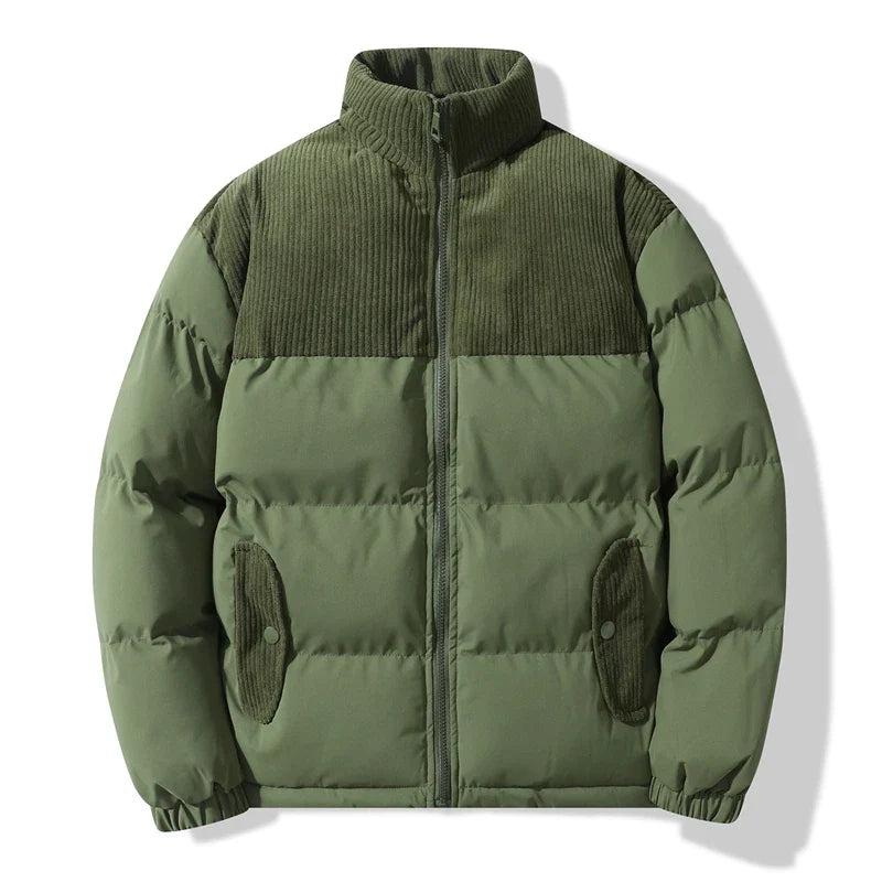 Chaqueta acolchada unisex detalles pana paneles bolsillos térmica contemporánea - Aiden