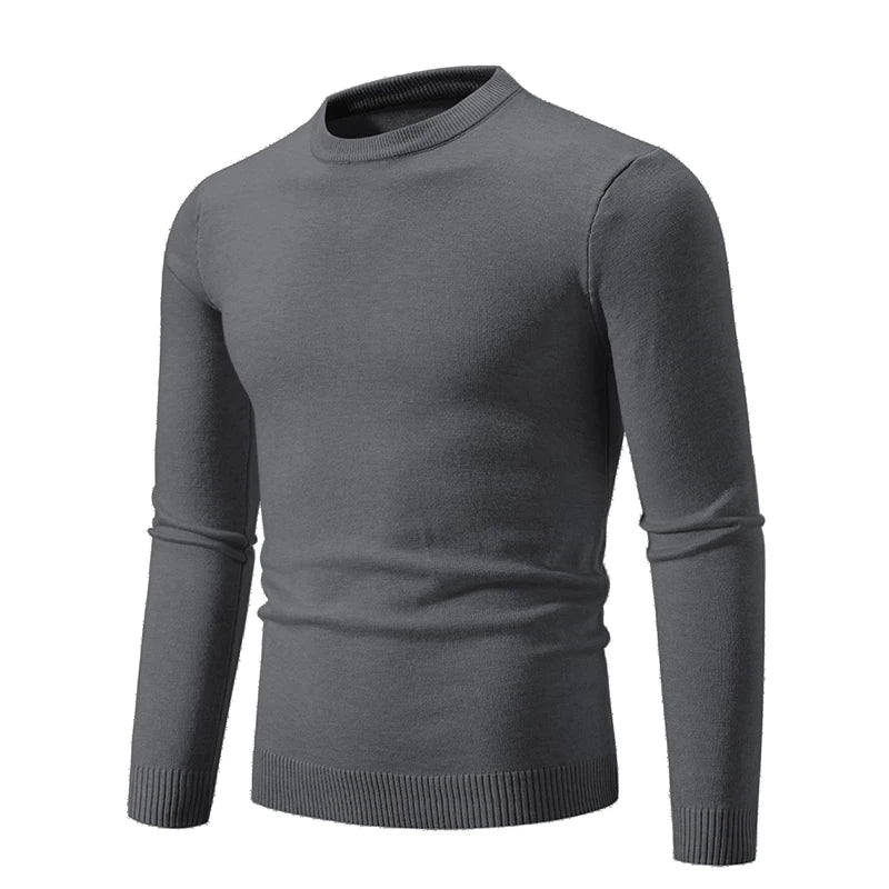 Pullover de punto para hombre de manga larga y cuello redondo - Odrin