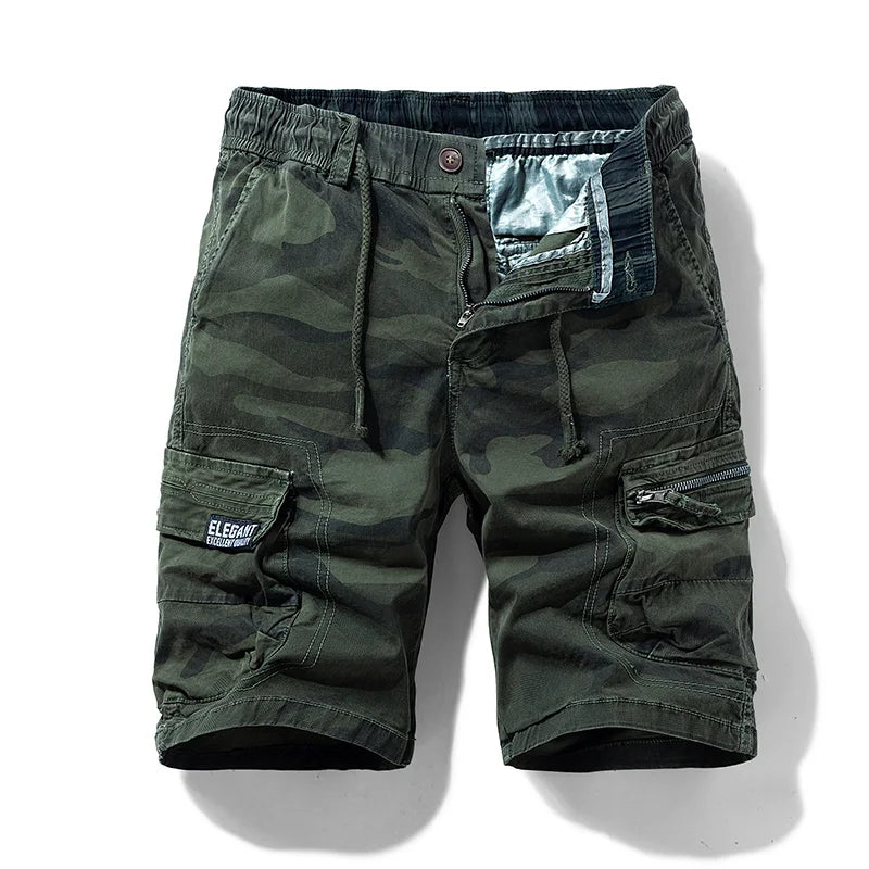 Shorts cargo camuflaje con múltiples bolsillos para hombre - Ranger