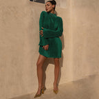 Diana - Vestido de noche con mangas largas para mujer