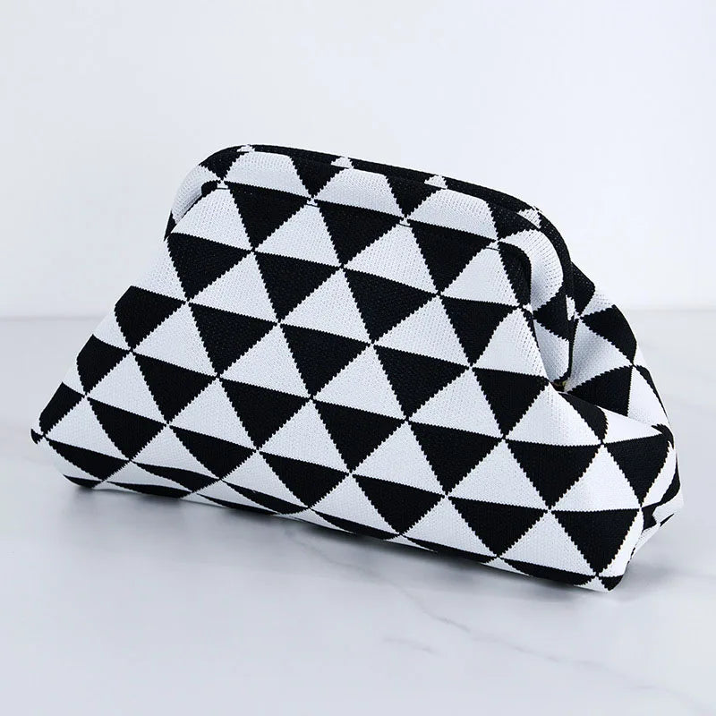 Bolso tejido para mujer estilo primavera verano con diseño de rayas