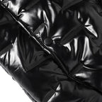 Chaqueta acolchada hombre plateada metalizada capucha ligera llamativa moderna - Luuk