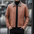 Chaqueta hombre cuello lana vegana cremallera bolsillos moda responsable - Romain