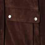 Chaqueta de ante con bolsillos frontales para mujer - Mireane