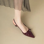 Zapatos mujer punta fina abiertos tira empeine tacón bajo elegantes - Chloé