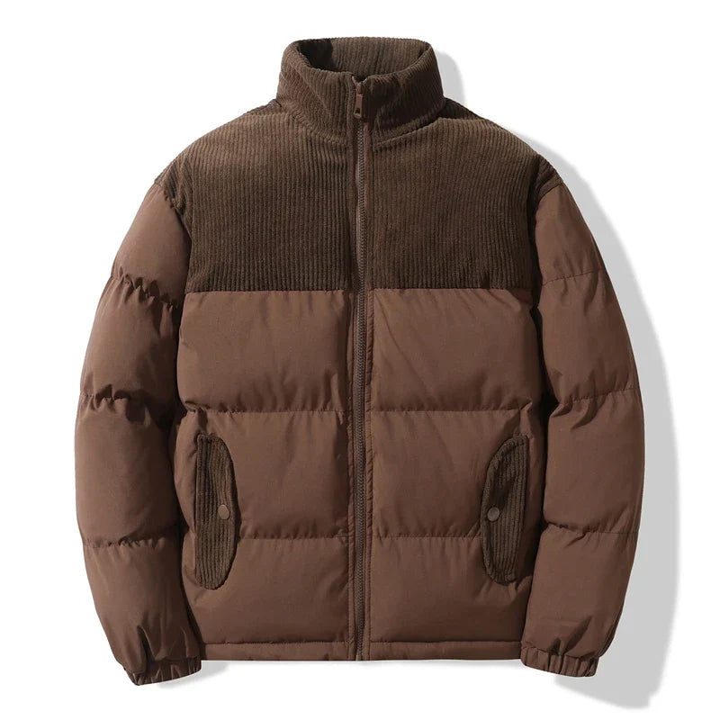 Chaqueta acolchada unisex detalles pana paneles bolsillos térmica contemporánea - Aiden