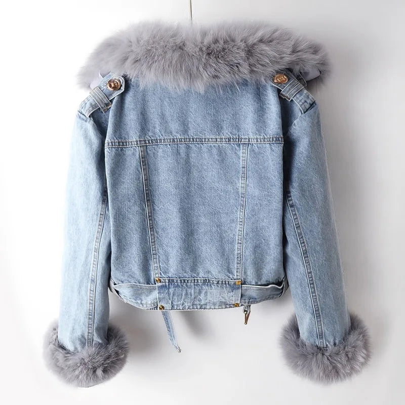 Chaqueta vaquera para mujer con ribete - Serene