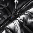 Chaqueta acolchada hombre plateada metalizada capucha ligera llamativa moderna - Luuk