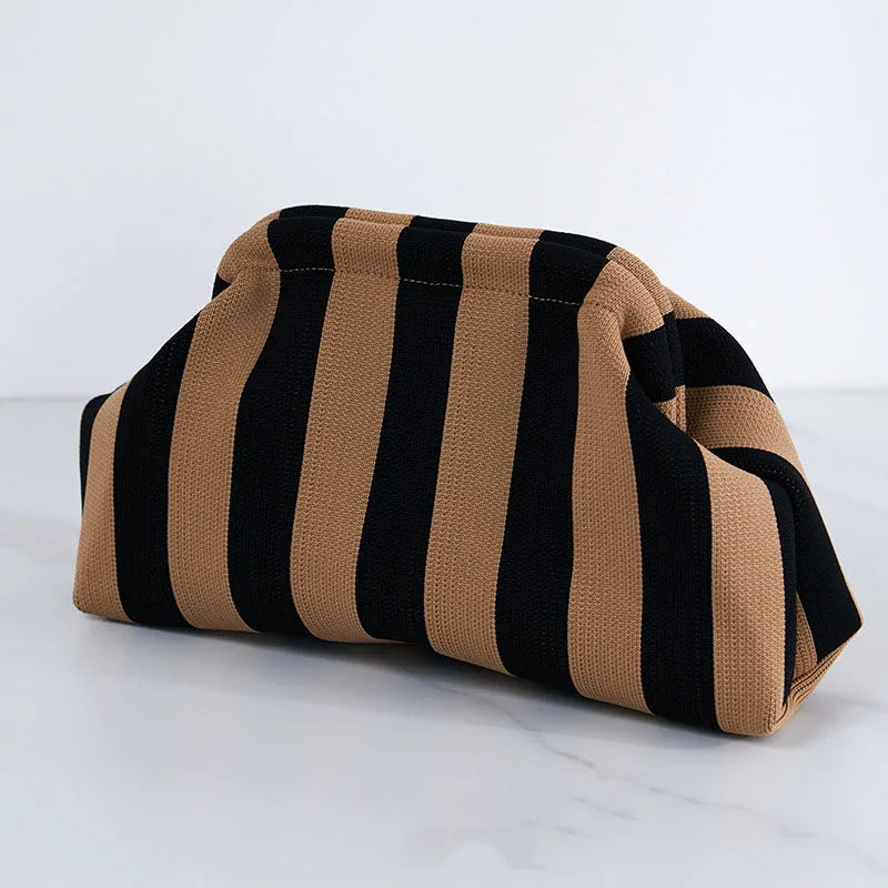 Bolso tejido para mujer estilo primavera verano con diseño de rayas