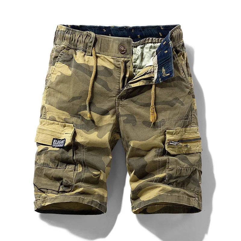 Shorts cargo camuflaje con múltiples bolsillos para hombre - Ranger