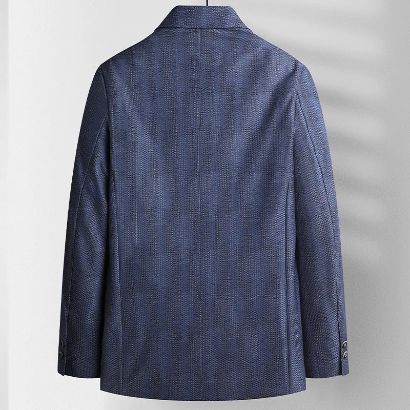 Blazer hombre punto gofre rayas jacquard solapa sencilla elegante sartorial - Wolf