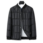 Chaqueta acolchada ligera hombre beige costuras geométricas botones presión - Noud