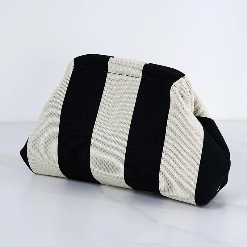 Bolso tejido para mujer estilo primavera verano con diseño de rayas