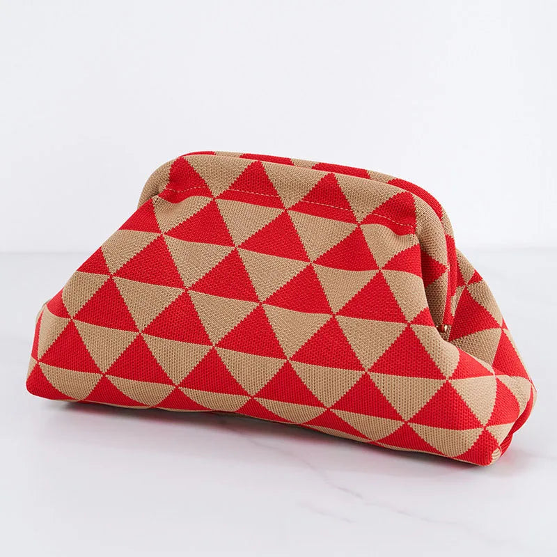 Bolso tejido para mujer estilo primavera verano con diseño de rayas