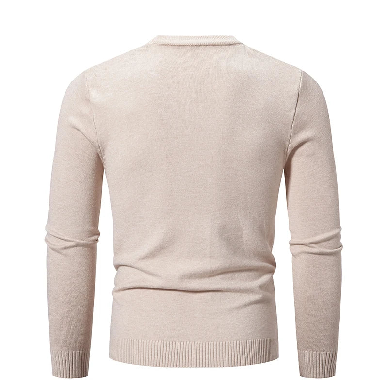 Pullover de punto para hombre de manga larga y cuello redondo - Odrin