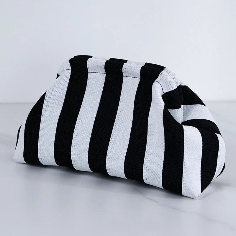 Bolso tejido para mujer estilo primavera verano con diseño de rayas