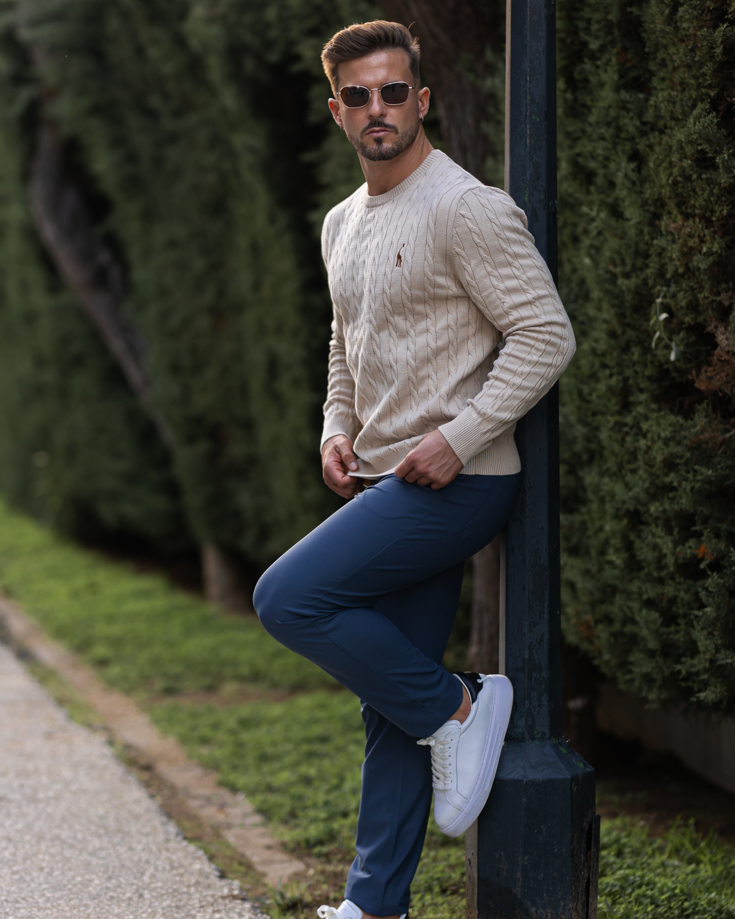 Suéter para hombre tejido de punto trenzado - Lioren