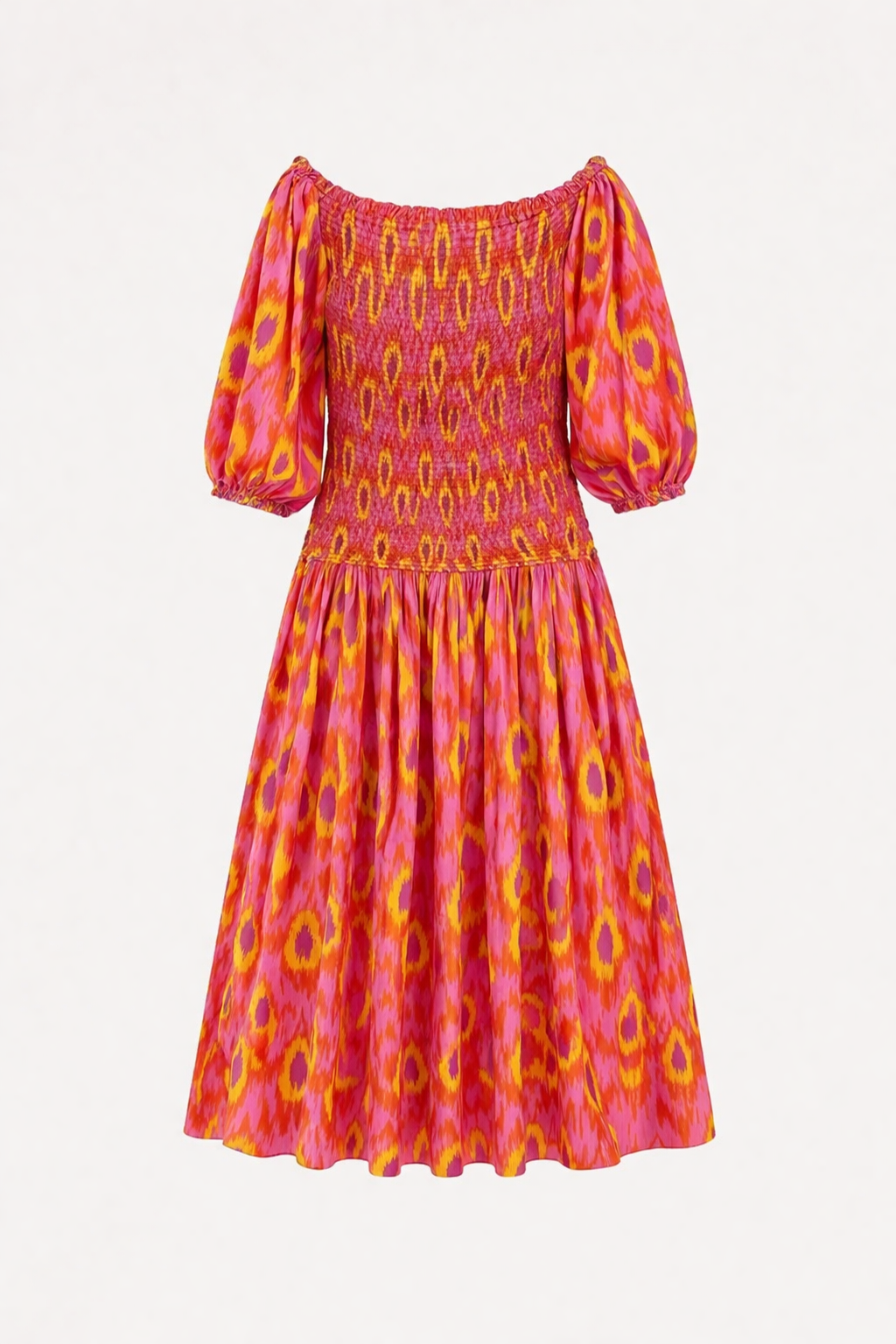 Vestido largo hombros descubiertos fruncido para mujer - Anna