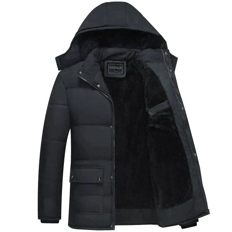 Chaqueta puffer hombre capucha aislamiento cálida resistente duradera invierno - Wayne