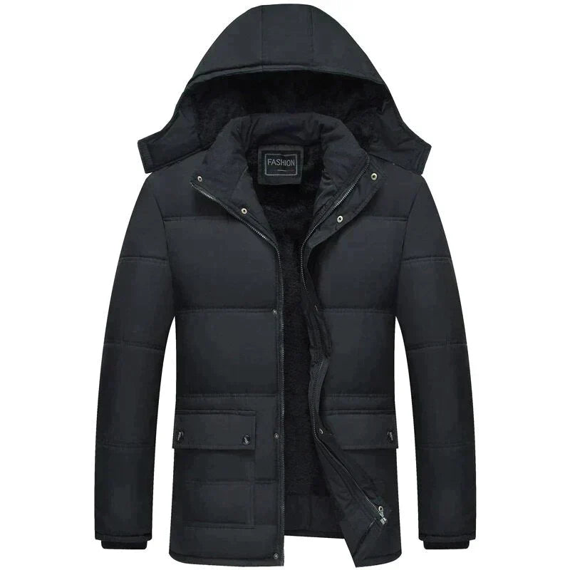 Chaqueta puffer hombre capucha aislamiento cálida resistente duradera invierno - Wayne