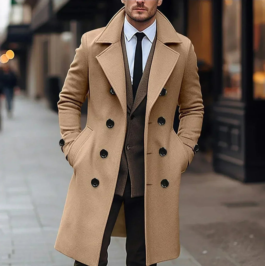 Abrigo lana hombre corte clásico elegante invierno cálido versátil - Aldric