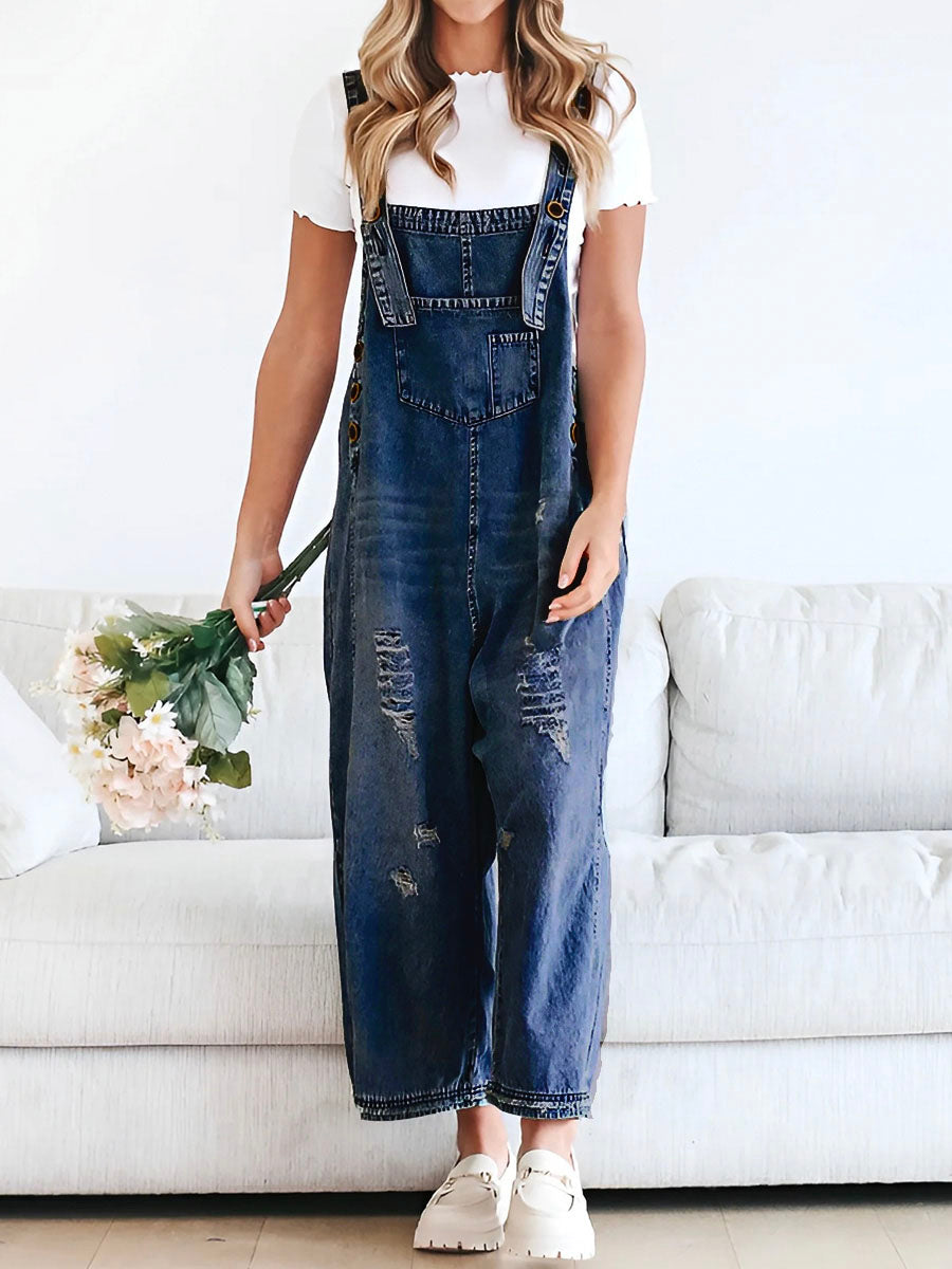 Mono vaquero mujer oversize look used tirantes ajustables – Jenna