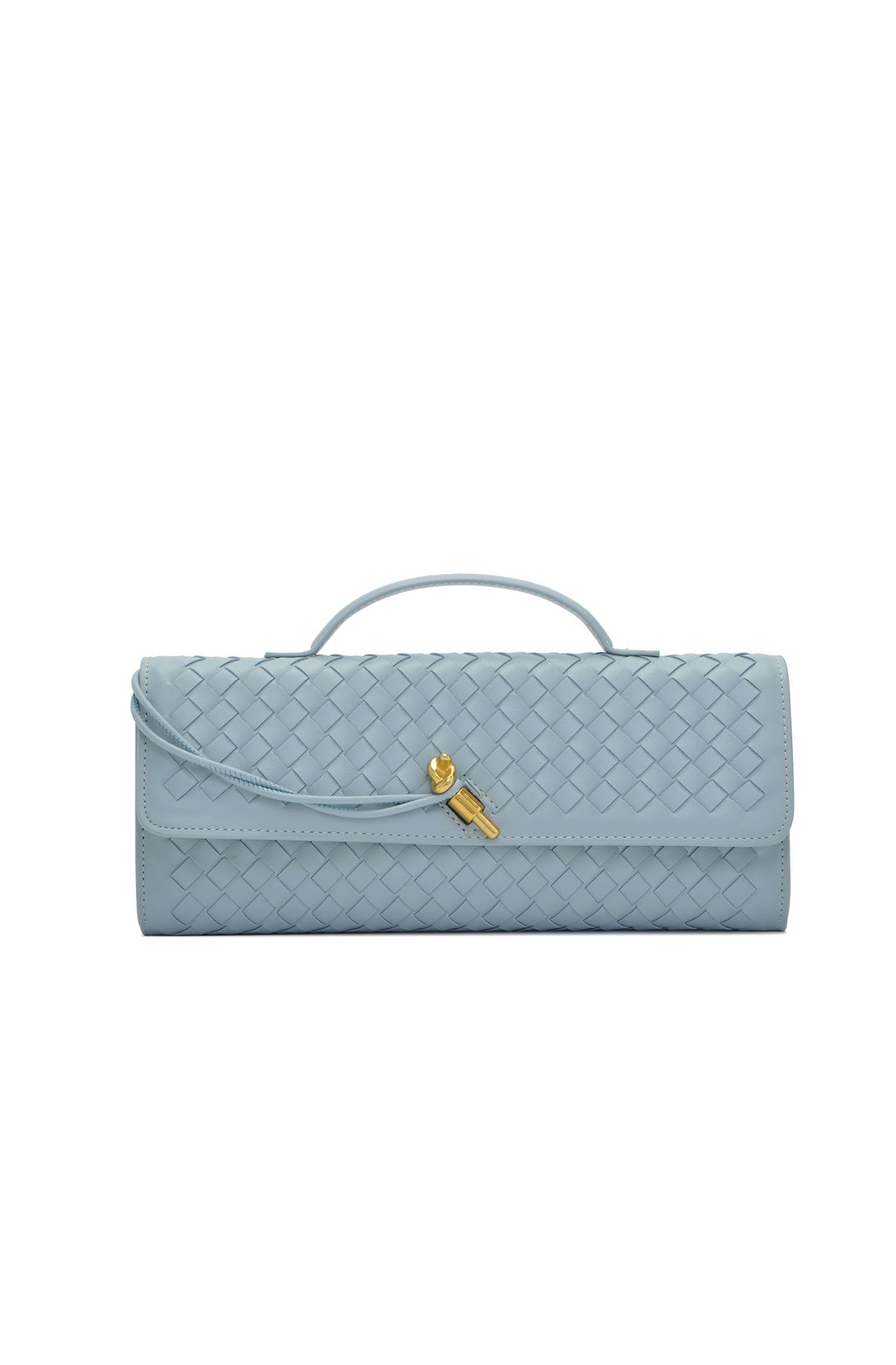 Bolsa baguette para mujer con textura tejida y correa ajustable