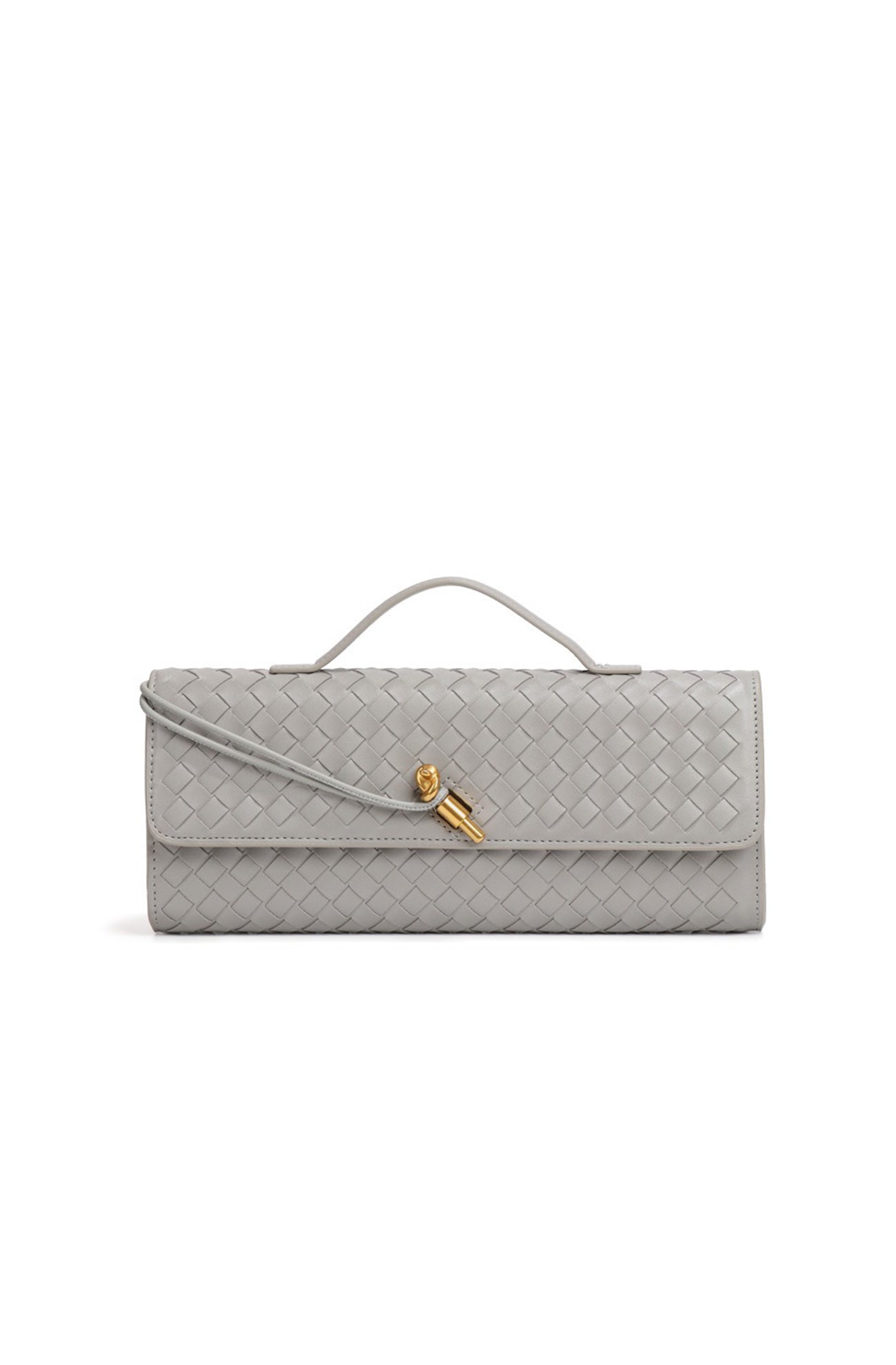 Bolsa baguette para mujer con textura tejida y correa ajustable