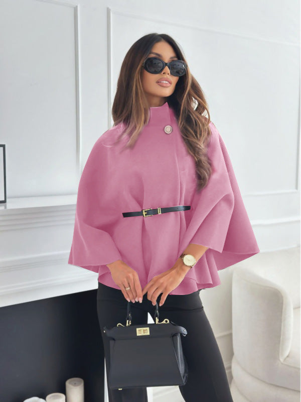 Top envolvente de punto con cuello alto y caída amplia para mujer - Lirena
