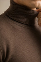 Jersey hombre cuello vuelto slim fit punto liso - Caspar