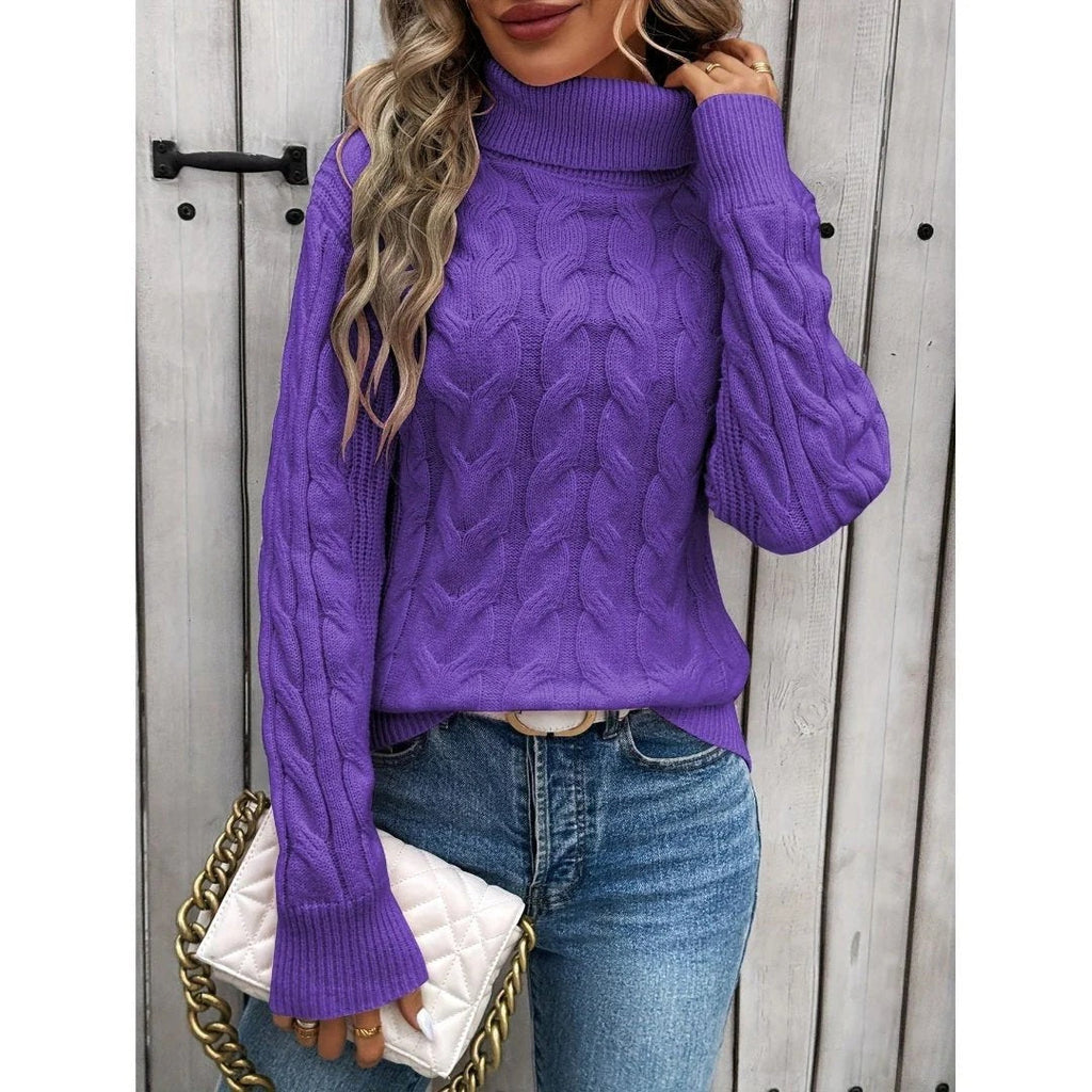 Jersey de punto cuello alto para mujer - Freja