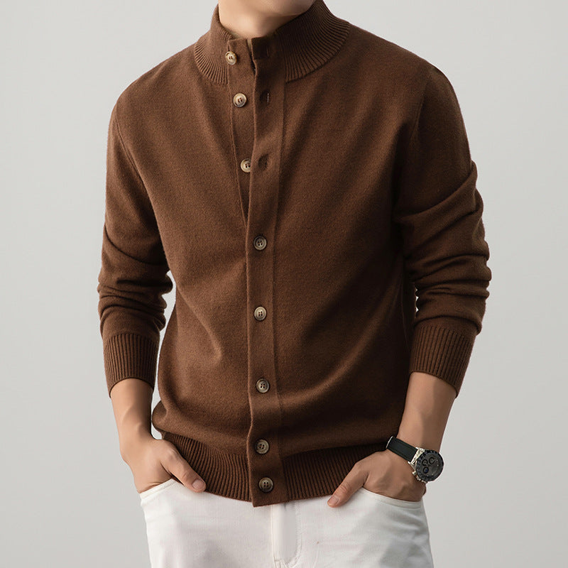 Cárdigan grueso de cuello alto para hombre - Silah