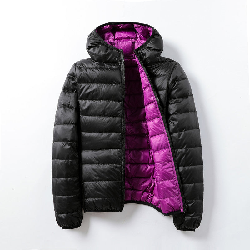 Chaqueta puffer unisex ligera térmica acabado brillante capucha vegana - Nordika