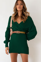Vestido de punto para mujer escote cruzado - Ragnheidr