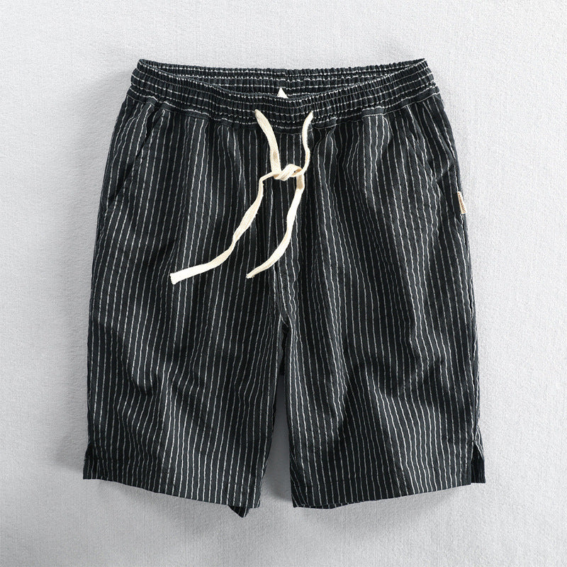 Shorts de rayas verticales con cordón ajustable para hombre - Lecce