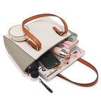 Bolsa tote femenina elegante con diseño bicolor