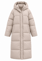 Abrigo acolchado largo mujer capucha corte oversize invierno - Odette