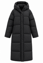 Abrigo acolchado largo mujer capucha corte oversize invierno - Odette