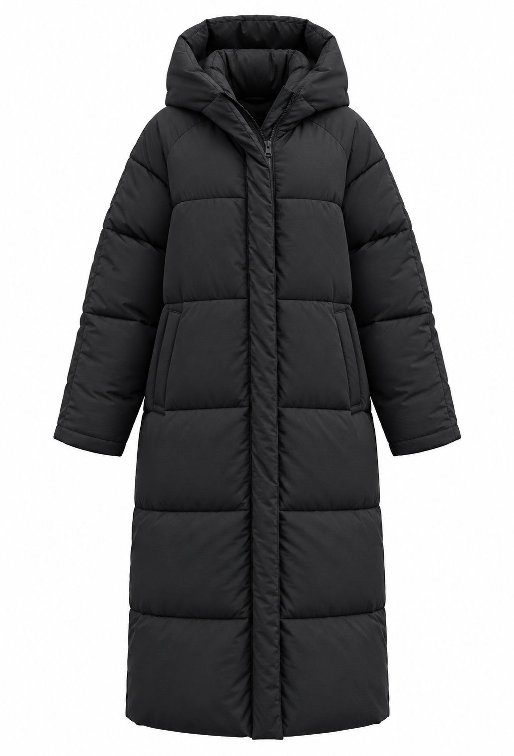 Abrigo acolchado largo mujer capucha corte oversize invierno - Odette