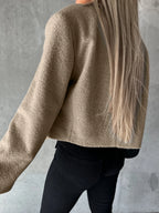 Abrigo corto de mujer con solapas y corte oversize - Annika