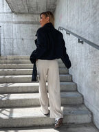 Abrigo corto de mujer con solapas y corte oversize - Annika