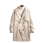 Abrigo largo lana hombre doble botonadura solapas storm-flap elegante invierno - Armand