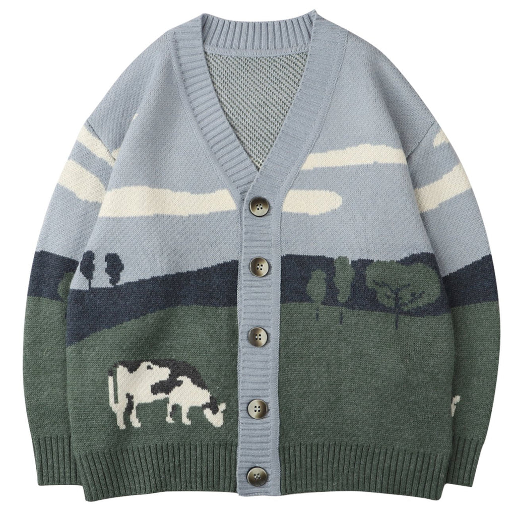 Cardigan tejido para hombre con botones y diseño gráfico - Thomas