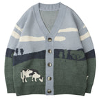 Cardigan tejido para hombre con botones y diseño gráfico - Thomas