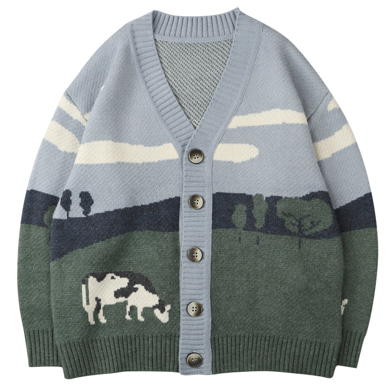 Cardigan tejido para hombre con botones y diseño gráfico - Thomas