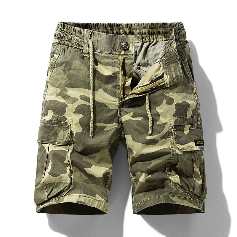 Shorts cargo camuflaje con bolsillos laterales para hombre - Carson