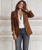 Blazer de efecto ante solapas bolsillos parche - Zélie