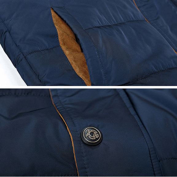 Chaqueta acolchada hombre otoño capucha forro borrego detalles contraste cálida - Alaric